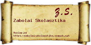 Zabolai Skolasztika névjegykártya